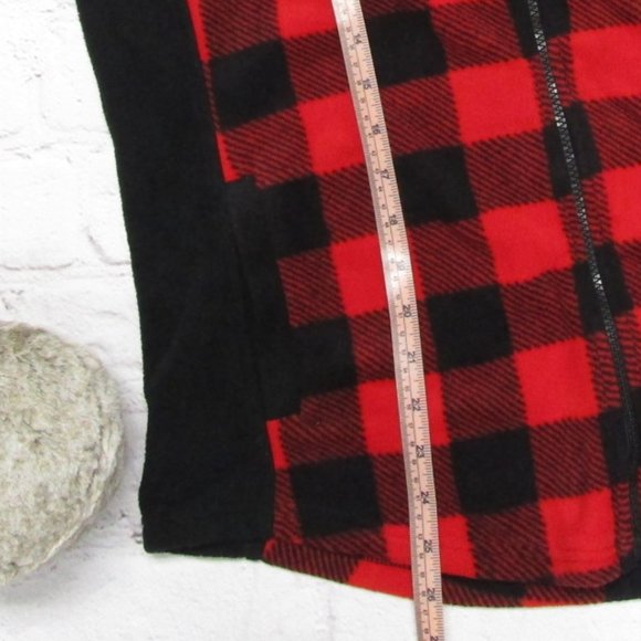 Chaps Sport Red & Black Buffalo Plaid Super Soft Fleece Vest (L) - NWT :-) - Picture 6 of 7